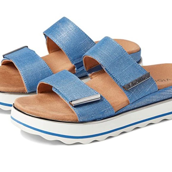 Vionic Shoes - Vionic Brandie Platform Slide Sandal in Vallarta Blue
